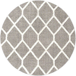 Gray 7' 10 x 7' 10 Boho Round Area Rug 100% Polyester With Cotton Backing Geometric Modern Boho Bohemian Decor Carpet for Living Rooms Office Dining Kitchen Unique Interior Design for Sale at Rug Engine