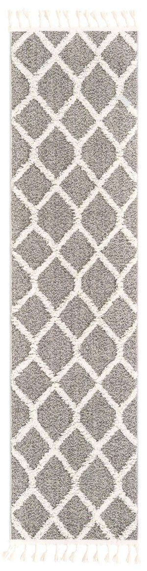 Gray 2' x 8' Boho Runner Area Rug 100% Polyester With Cotton Backing Geometric Modern Boho Bohemian Decor Carpet for Living Rooms Office Dining Kitchen Unique Interior Design for Sale at Rug Engine