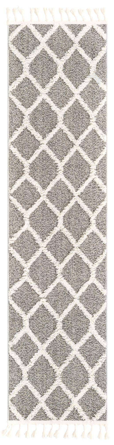 Gray 2' x 8' Boho Runner Area Rug 100% Polyester With Cotton Backing Geometric Modern Boho Bohemian Decor Carpet for Living Rooms Office Dining Kitchen Unique Interior Design for Sale at Rug Engine