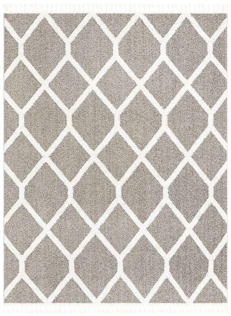 Gray 7' 10 x 10' Boho Rectangle Area Rug 100% Polyester With Cotton Backing Geometric Modern Boho Bohemian Decor Carpet for Living Rooms Office Dining Kitchen Unique Interior Design for Sale at Rug Engine