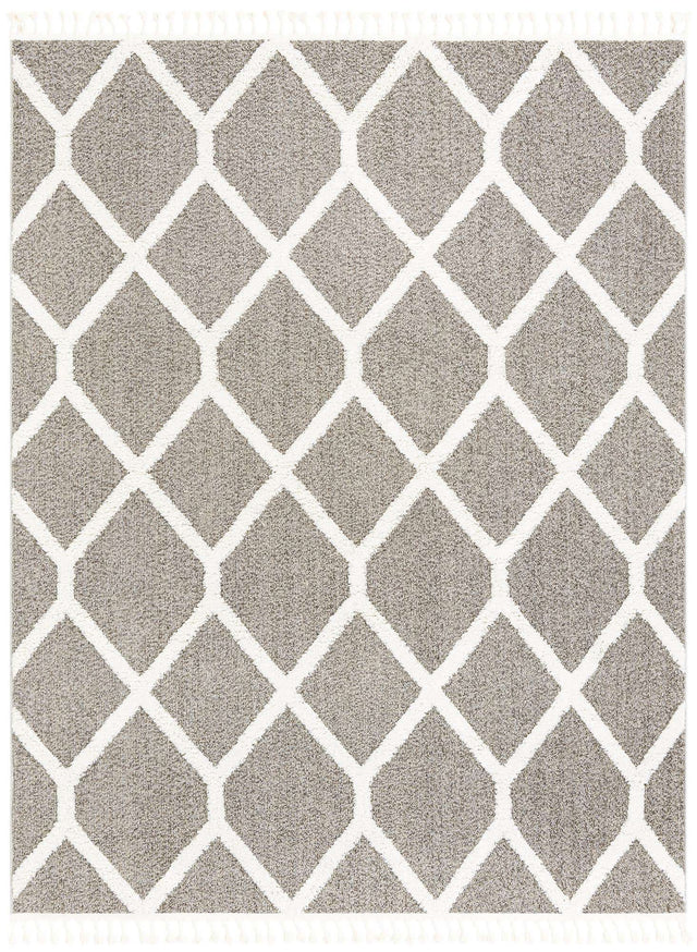 Gray 7' 10 x 10' Boho Rectangle Area Rug 100% Polyester With Cotton Backing Geometric Modern Boho Bohemian Decor Carpet for Living Rooms Office Dining Kitchen Unique Interior Design for Sale at Rug Engine