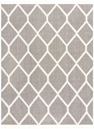 Gray 9' x 12' Boho Rectangle Area Rug 100% Polyester With Cotton Backing Geometric Modern Boho Bohemian Decor Carpet for Living Rooms Office Dining Kitchen Unique Interior Design for Sale at Rug Engine