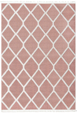 Pink 9' 6 x 14' 3 Boho Rectangle Area Rug 100% Polyester With Cotton Backing Geometric Modern Boho Bohemian Decor Carpet for Living Rooms Office Dining Kitchen Unique Interior Design for Sale at Rug Engine