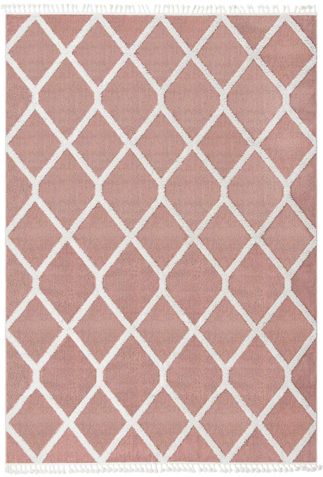 Pink 9' 6 x 14' 3 Boho Rectangle Area Rug 100% Polyester With Cotton Backing Geometric Modern Boho Bohemian Decor Carpet for Living Rooms Office Dining Kitchen Unique Interior Design for Sale at Rug Engine