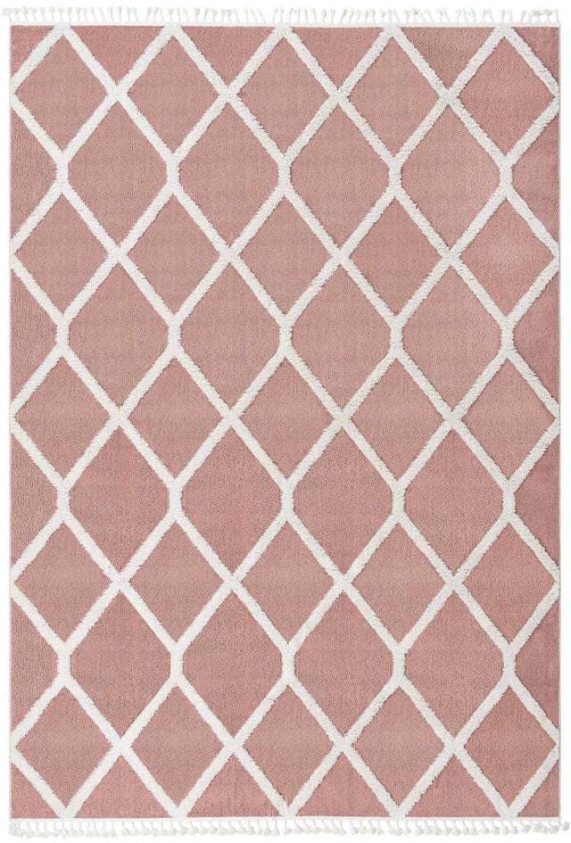 Pink 9' 6 x 14' 3 Boho Rectangle Area Rug 100% Polyester With Cotton Backing Geometric Modern Boho Bohemian Decor Carpet for Living Rooms Office Dining Kitchen Unique Interior Design for Sale at Rug Engine