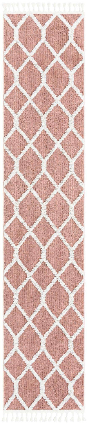 Pink 2' 7 x 12' Boho Runner Area Rug 100% Polyester With Cotton Backing Geometric Modern Boho Bohemian Decor Carpet for Living Rooms Office Dining Kitchen Unique Interior Design for Sale at Rug Engine