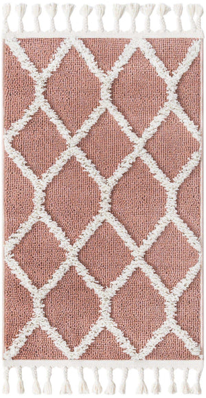 Pink 2' x 3' 1 Boho Rectangle Area Rug 100% Polyester With Cotton Backing Geometric Modern Boho Bohemian Decor Carpet for Living Rooms Office Dining Kitchen Unique Interior Design for Sale at Rug Engine