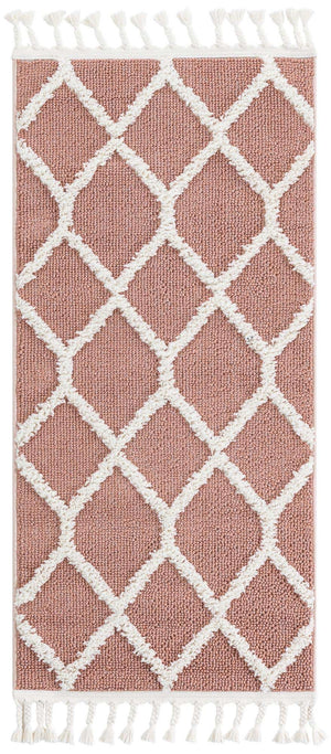 Pink 2' x 4' 1 Boho Runner Area Rug 100% Polyester With Cotton Backing Geometric Modern Boho Bohemian Decor Carpet for Living Rooms Office Dining Kitchen Unique Interior Design for Sale at Rug Engine