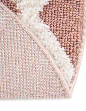 Pink 5' 3 x 5' 3 Boho Round Area Rug 100% Polyester With Cotton Backing Geometric Modern Boho Bohemian Decor Carpet for Living Rooms Office Dining Kitchen Unique Interior Design for Sale at Rug Engine