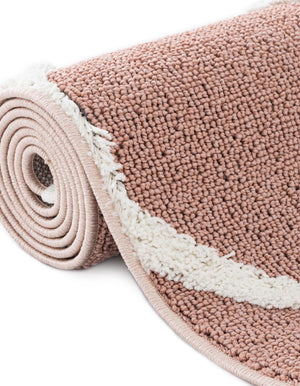 Pink 5' 3 x 5' 3 Boho Round Area Rug 100% Polyester With Cotton Backing Geometric Modern Boho Bohemian Decor Carpet for Living Rooms Office Dining Kitchen Unique Interior Design for Sale at Rug Engine
