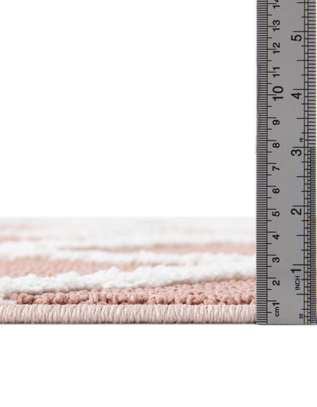 Pink 2' x 3' 1 Boho Rectangle Area Rug 100% Polyester With Cotton Backing Geometric Modern Boho Bohemian Decor Carpet for Living Rooms Office Dining Kitchen Unique Interior Design for Sale at Rug Engine