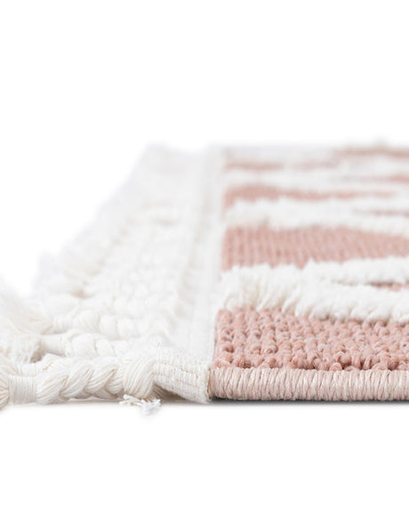 Pink 4' 1 x 6' 1 Boho Rectangle Area Rug 100% Polyester With Cotton Backing Geometric Modern Boho Bohemian Decor Carpet for Living Rooms Office Dining Kitchen Unique Interior Design for Sale at Rug Engine