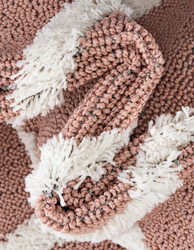 Pink 2' x 3' 1 Boho Rectangle Area Rug 100% Polyester With Cotton Backing Geometric Modern Boho Bohemian Decor Carpet for Living Rooms Office Dining Kitchen Unique Interior Design for Sale at Rug Engine