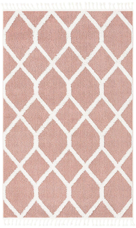 Pink 5' 3 x 8' Boho Rectangle Area Rug 100% Polyester With Cotton Backing Geometric Modern Boho Bohemian Decor Carpet for Living Rooms Office Dining Kitchen Unique Interior Design for Sale at Rug Engine