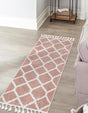 Pink 2' 7 x 12' Boho Runner Area Rug 100% Polyester With Cotton Backing Geometric Modern Boho Bohemian Decor Carpet for Living Rooms Office Dining Kitchen Unique Interior Design for Sale at Rug Engine