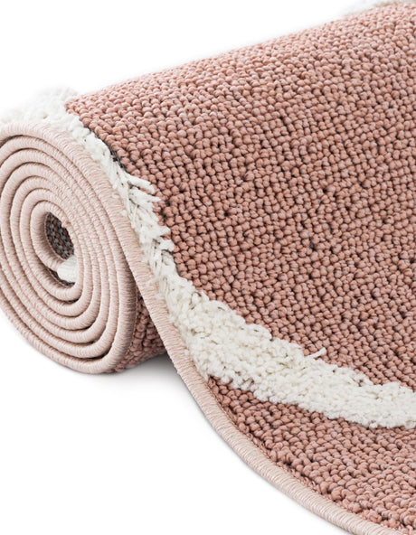 Pink 2' 7 x 12' Boho Runner Area Rug 100% Polyester With Cotton Backing Geometric Modern Boho Bohemian Decor Carpet for Living Rooms Office Dining Kitchen Unique Interior Design for Sale at Rug Engine
