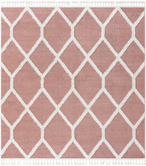 Pink 7' 10 x 7' 10 Boho Square Area Rug 100% Polyester With Cotton Backing Geometric Modern Boho Bohemian Decor Carpet for Living Rooms Office Dining Kitchen Unique Interior Design for Sale at Rug Engine