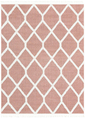 Pink 7' 10 x 10' Boho Rectangle Area Rug 100% Polyester With Cotton Backing Geometric Modern Boho Bohemian Decor Carpet for Living Rooms Office Dining Kitchen Unique Interior Design for Sale at Rug Engine
