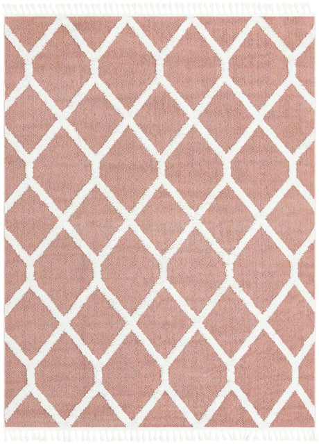 Pink 7' 10 x 10' Boho Rectangle Area Rug 100% Polyester With Cotton Backing Geometric Modern Boho Bohemian Decor Carpet for Living Rooms Office Dining Kitchen Unique Interior Design for Sale at Rug Engine