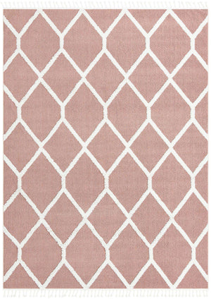 Pink 9' x 12' Boho Rectangle Area Rug 100% Polyester With Cotton Backing Geometric Modern Boho Bohemian Decor Carpet for Living Rooms Office Dining Kitchen Unique Interior Design for Sale at Rug Engine