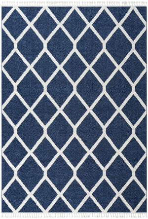 Blue 9' 6 x 14' 3 Boho Rectangle Area Rug 100% Polyester With Cotton Backing Geometric Modern Boho Bohemian Decor Carpet for Living Rooms Office Dining Kitchen Unique Interior Design for Sale at Rug Engine