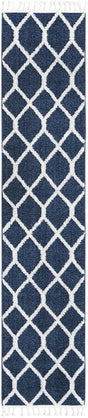 Blue 2' 7 x 12' Boho Runner Area Rug 100% Polyester With Cotton Backing Geometric Modern Boho Bohemian Decor Carpet for Living Rooms Office Dining Kitchen Unique Interior Design for Sale at Rug Engine