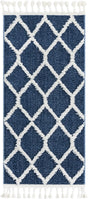 Blue 2' x 4' 1 Boho Runner Area Rug 100% Polyester With Cotton Backing Geometric Modern Boho Bohemian Decor Carpet for Living Rooms Office Dining Kitchen Unique Interior Design for Sale at Rug Engine