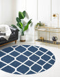 Blue 7' 10 x 7' 10 Boho Round Area Rug 100% Polyester With Cotton Backing Geometric Modern Boho Bohemian Decor Carpet for Living Rooms Office Dining Kitchen Unique Interior Design for Sale at Rug Engine