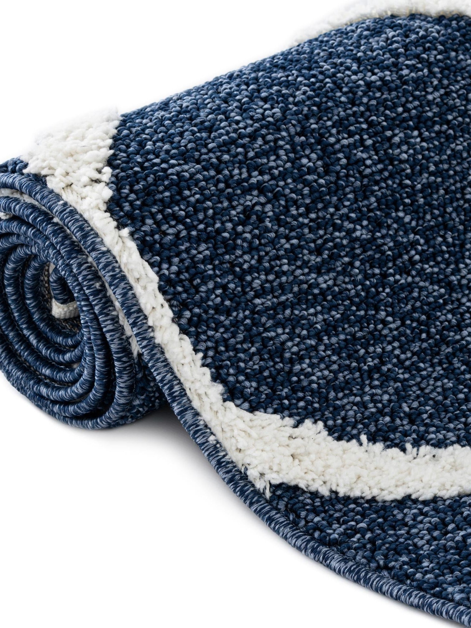 Blue 5' 3 x 5' 3 Boho Round Area Rug 100% Polyester With Cotton Backing Geometric Modern Boho Bohemian Decor Carpet for Living Rooms Office Dining Kitchen Unique Interior Design for Sale at Rug Engine