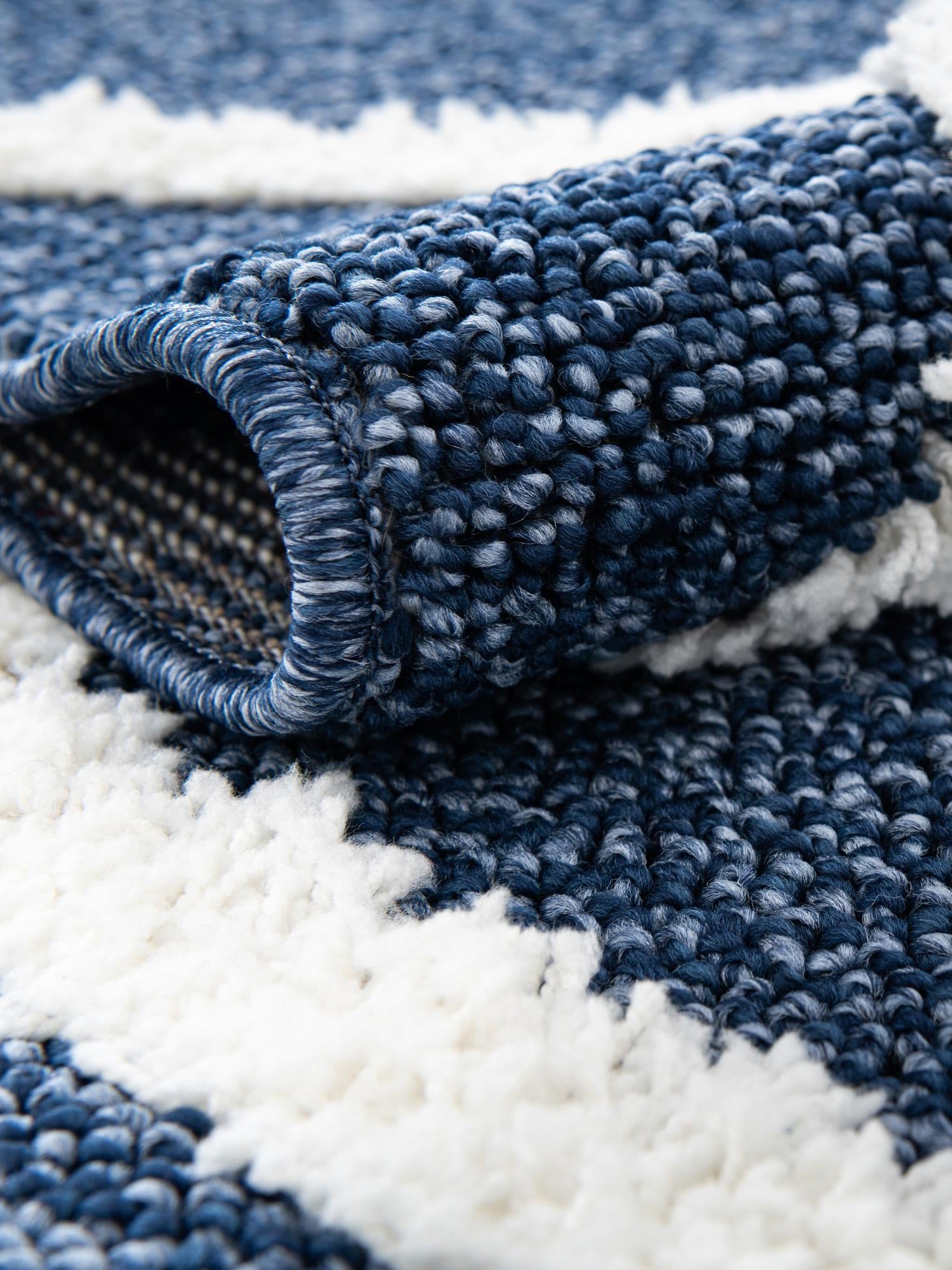 Blue 7' 10 x 10' Boho Rectangle Area Rug 100% Polyester With Cotton Backing Geometric Modern Boho Bohemian Decor Carpet for Living Rooms Office Dining Kitchen Unique Interior Design for Sale at Rug Engine