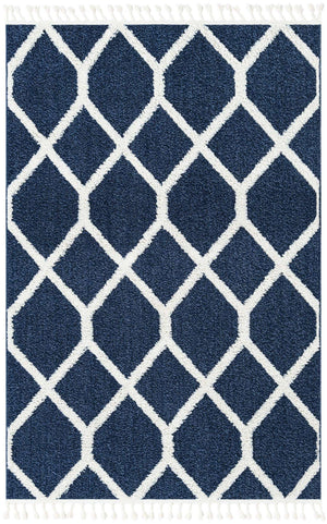 Blue 5' 3 x 8' Boho Rectangle Area Rug 100% Polyester With Cotton Backing Geometric Modern Boho Bohemian Decor Carpet for Living Rooms Office Dining Kitchen Unique Interior Design for Sale at Rug Engine