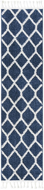 Blue 2' x 8' Boho Runner Area Rug 100% Polyester With Cotton Backing Geometric Modern Boho Bohemian Decor Carpet for Living Rooms Office Dining Kitchen Unique Interior Design for Sale at Rug Engine
