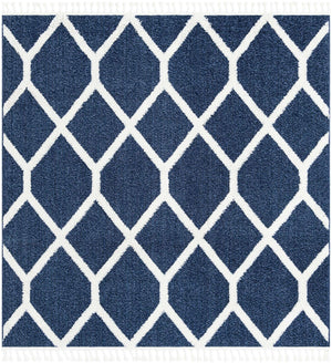Blue 7' 10 x 7' 10 Boho Square Area Rug 100% Polyester With Cotton Backing Geometric Modern Boho Bohemian Decor Carpet for Living Rooms Office Dining Kitchen Unique Interior Design for Sale at Rug Engine