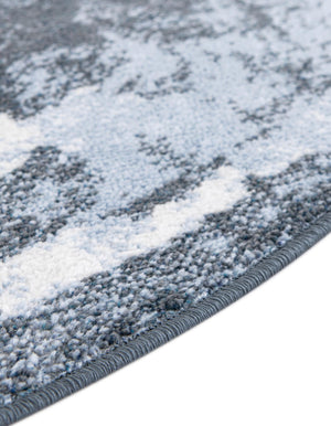 Washable Navy Blue 3' 3 x 3' 3 Kamala Washable Round Area Rug Easy to Clean Stain Resistant & Durable 100% Polyester Spill-Friendly Carpet for Sale at Rug Engine