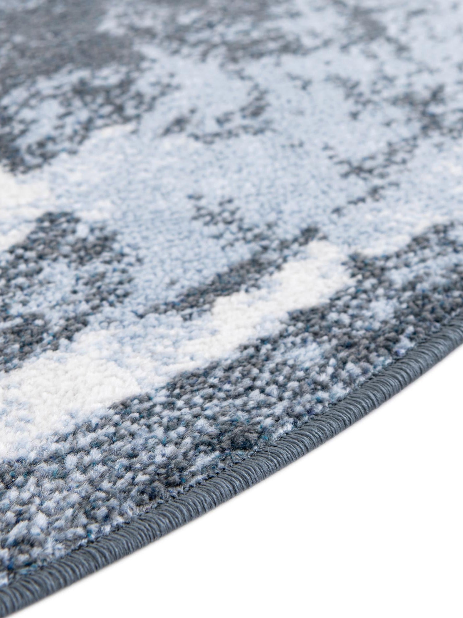Washable Navy Blue 7' 10 x 7' 10 Kamala Washable Round Area Rug Easy to Clean Stain Resistant & Durable 100% Polyester Spill-Friendly Carpet for Sale at Rug Engine