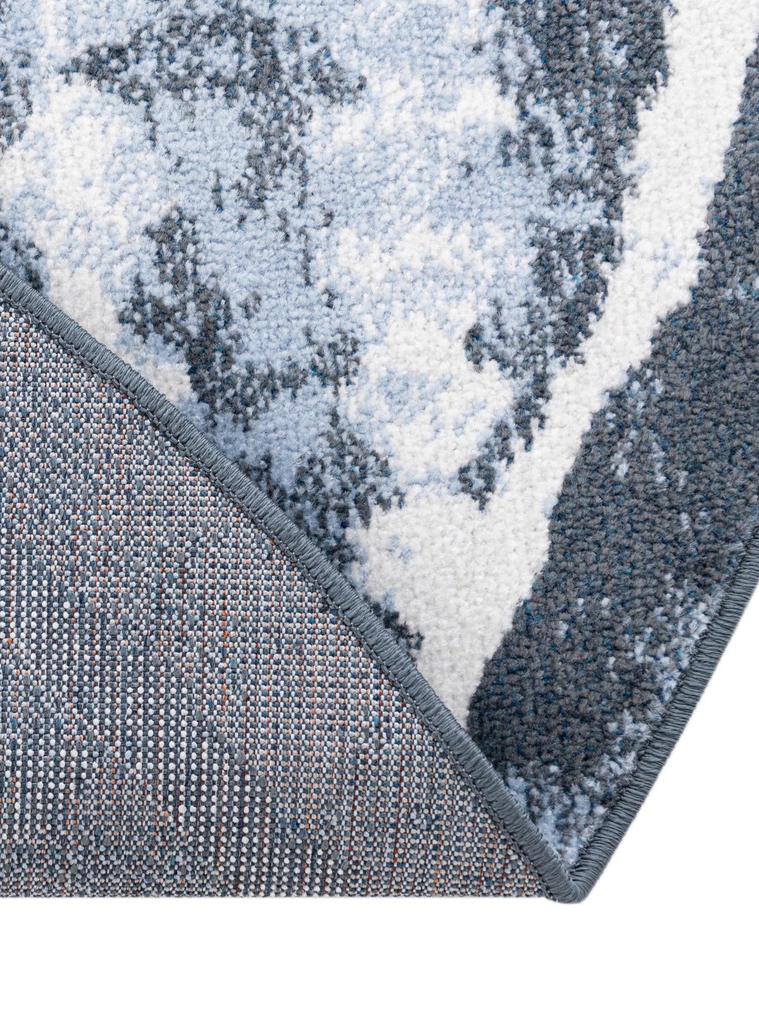 Washable Navy Blue 7' 10 x 7' 10 Kamala Washable Round Area Rug Easy to Clean Stain Resistant & Durable 100% Polyester Spill-Friendly Carpet for Sale at Rug Engine