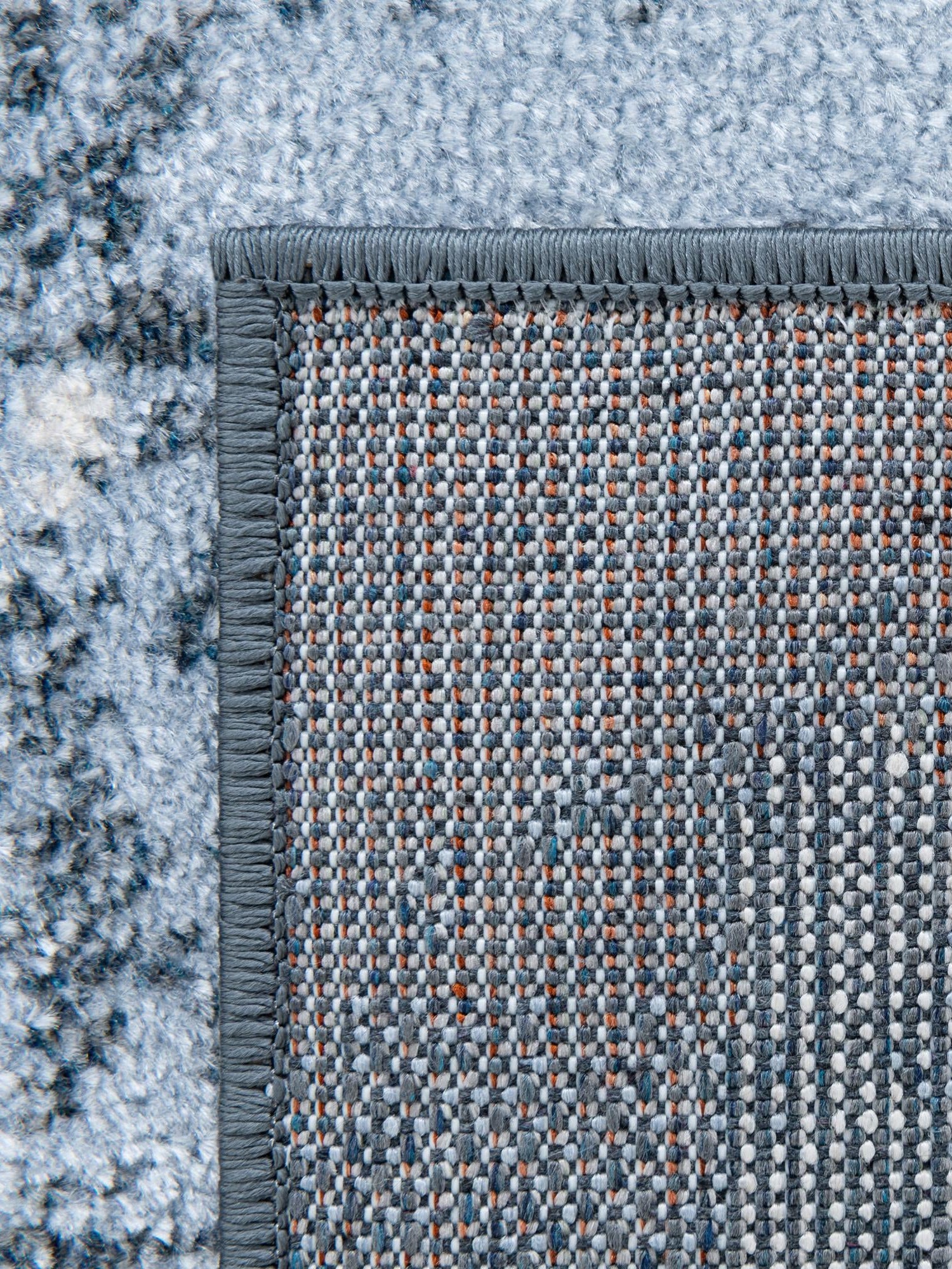 Washable Navy Blue 5' 3 x 5' 3 Kamala Washable Square Area Rug Easy to Clean Stain Resistant & Durable 100% Polyester Spill-Friendly Carpet for Sale at Rug Engine