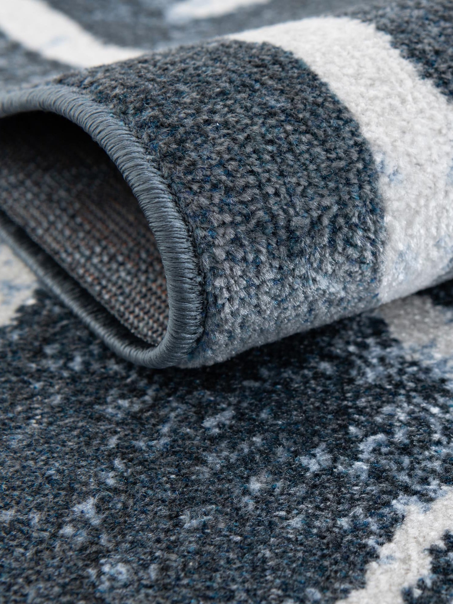 Washable Navy Blue 7' 10 x 10' Kamala Washable Rectangle Area Rug Easy to Clean Stain Resistant & Durable 100% Polyester Spill-Friendly Carpet for Sale at Rug Engine