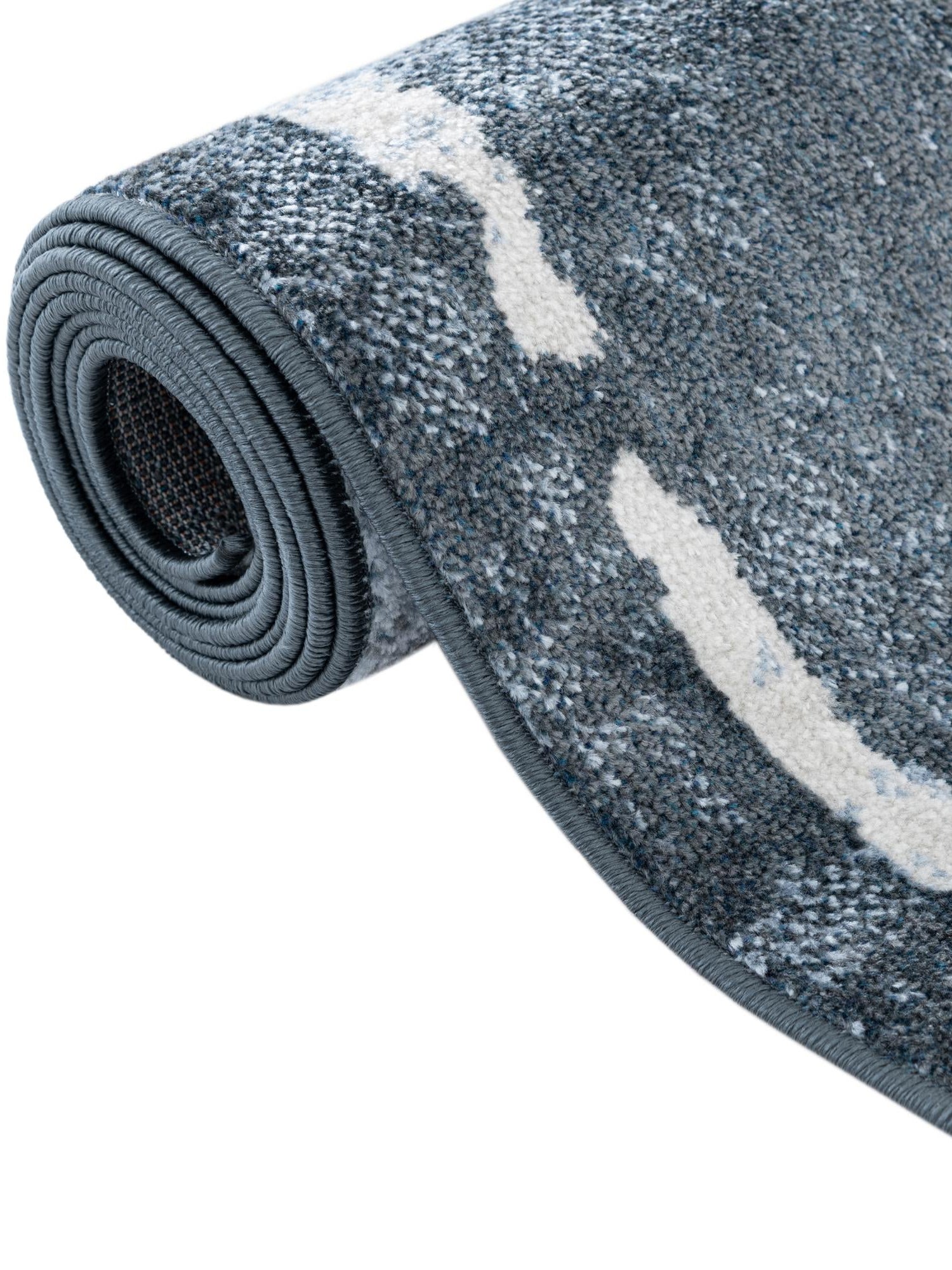 Washable Navy Blue 9' x 12' Kamala Washable Rectangle Area Rug Easy to Clean Stain Resistant & Durable 100% Polyester Spill-Friendly Carpet for Sale at Rug Engine