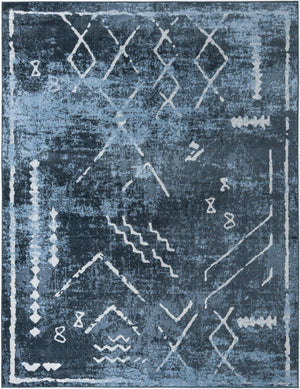 Navy Blue 8' x 10' Kamala Washable Rectangle Rug