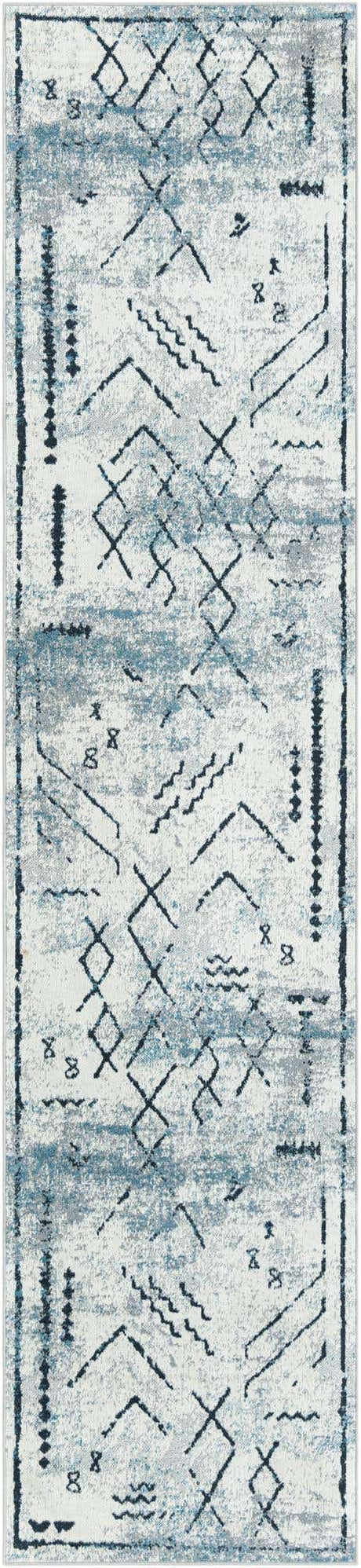 Ivory Gray 3' x 12' Kamala Washable Runner Rug