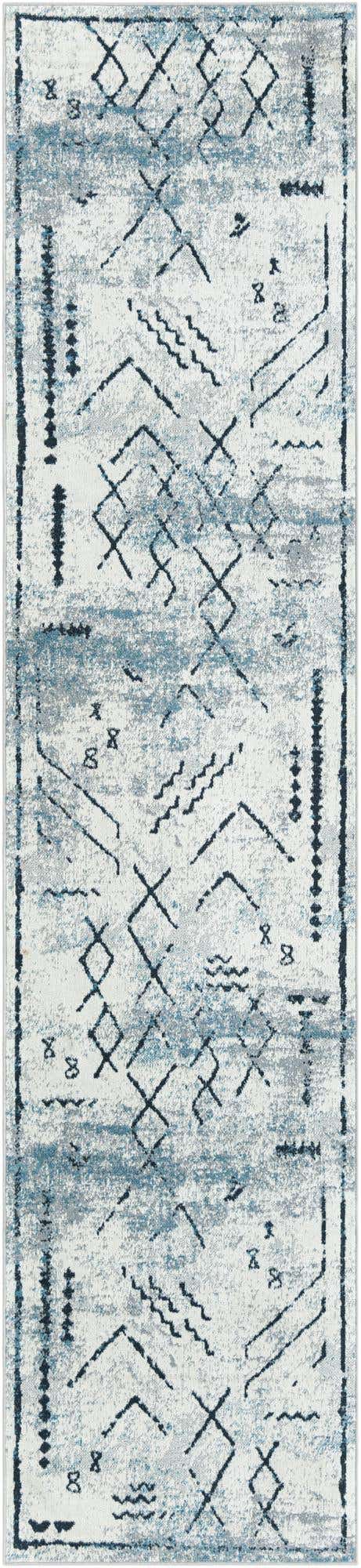 Ivory Gray 3' x 12' Kamala Washable Runner Rug