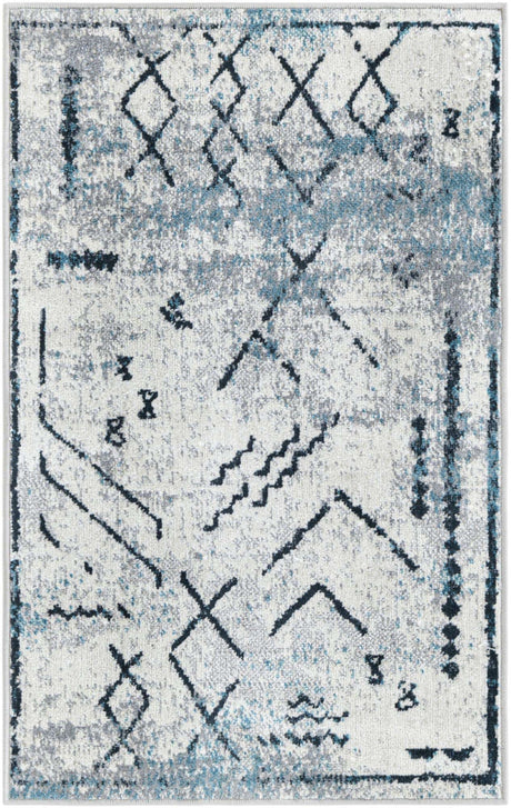 Ivory Gray 2' x 3' 1 Kamala Washable Rectangle Rug