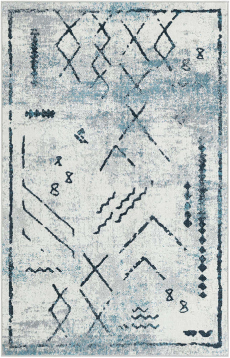 Ivory Gray 4' 1 x 6' 1 Kamala Washable Rectangle Rug