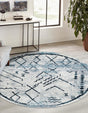 Ivory Gray 5' 3 x 5' 3 Kamala Washable Round Rug