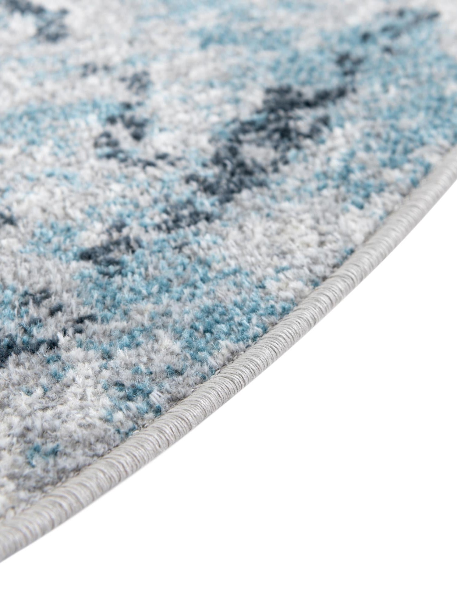 Washable Ivory Gray 7' 10 x 7' 10 Kamala Washable Round Area Rug Easy to Clean Stain Resistant & Durable 100% Polyester Spill-Friendly Carpet for Sale at Rug Engine