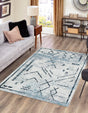Washable Ivory Gray 7' 10 x 10' Kamala Washable Rectangle Area Rug Easy to Clean Stain Resistant & Durable 100% Polyester Spill-Friendly Carpet for Sale at Rug Engine