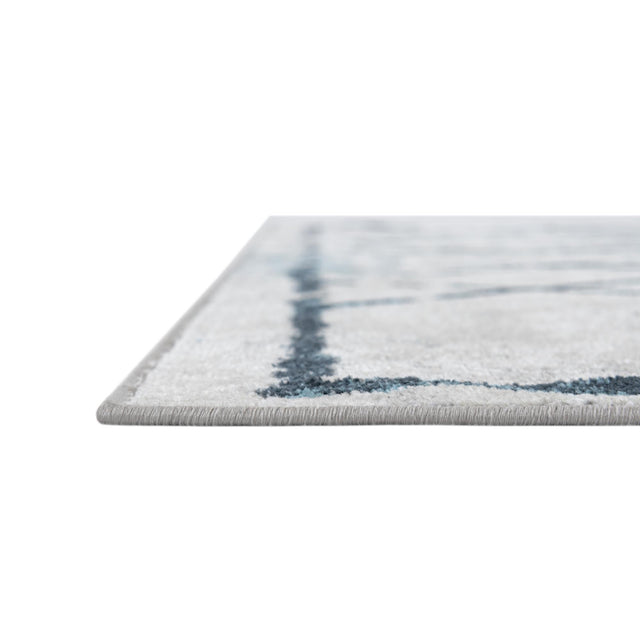 Ivory Gray 5' 3 x 8' Kamala Washable Rectangle Rug