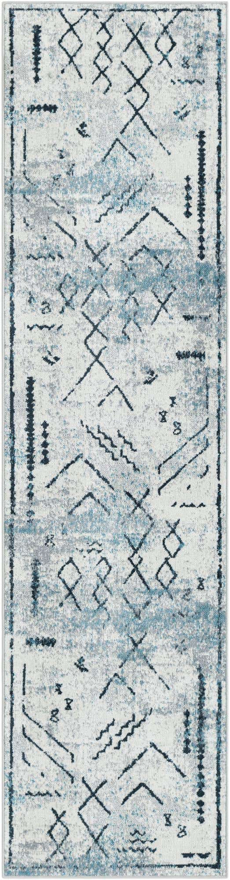 Washable Ivory Gray 2' x 8' Kamala Washable Runner Area Rug Easy to Clean Stain Resistant & Durable 100% Polyester Spill-Friendly Carpet for Sale at Rug Engine