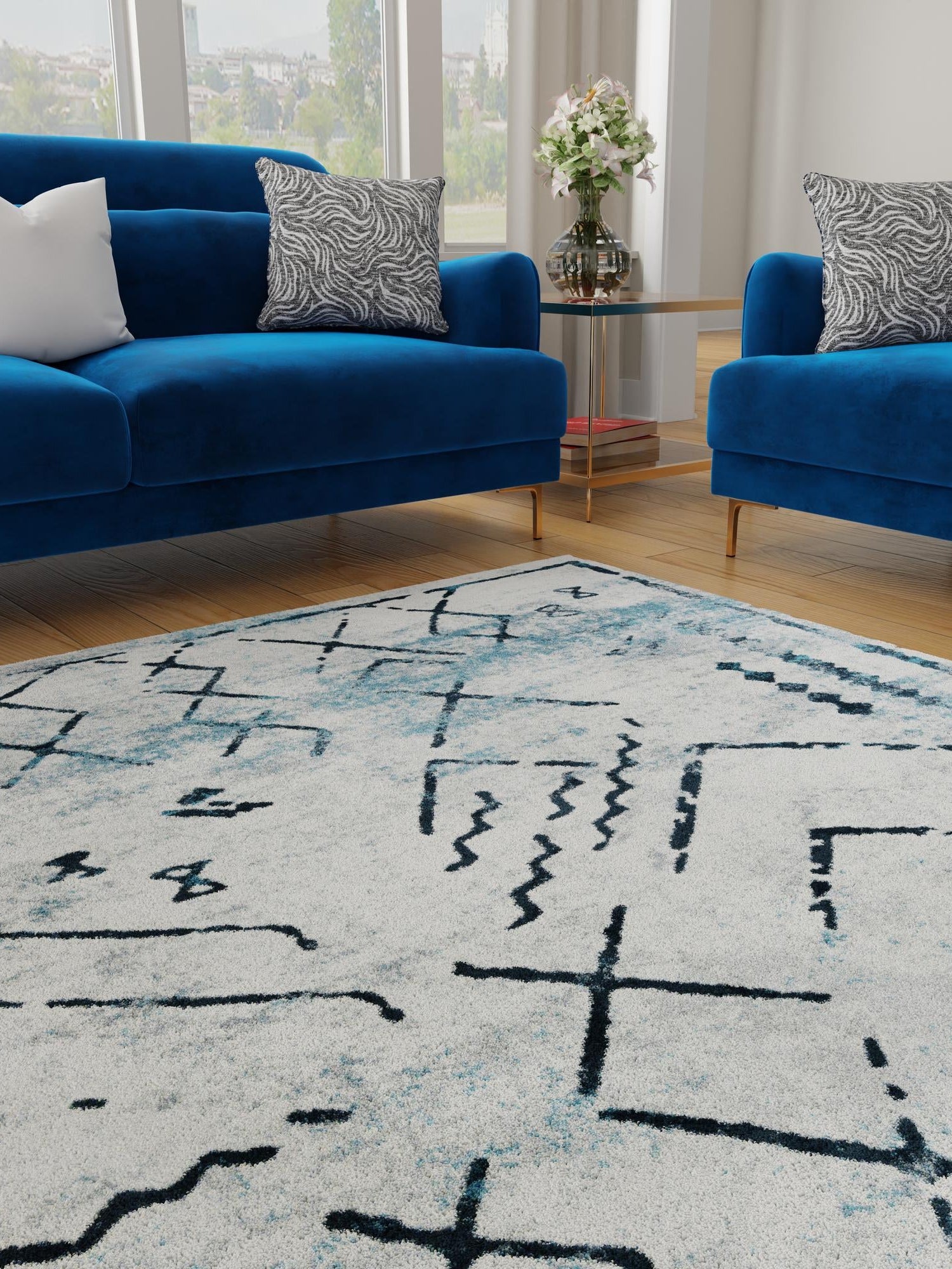 Washable Ivory Gray 7' 10 x 7' 10 Kamala Washable Square Area Rug Easy to Clean Stain Resistant & Durable 100% Polyester Spill-Friendly Carpet for Sale at Rug Engine